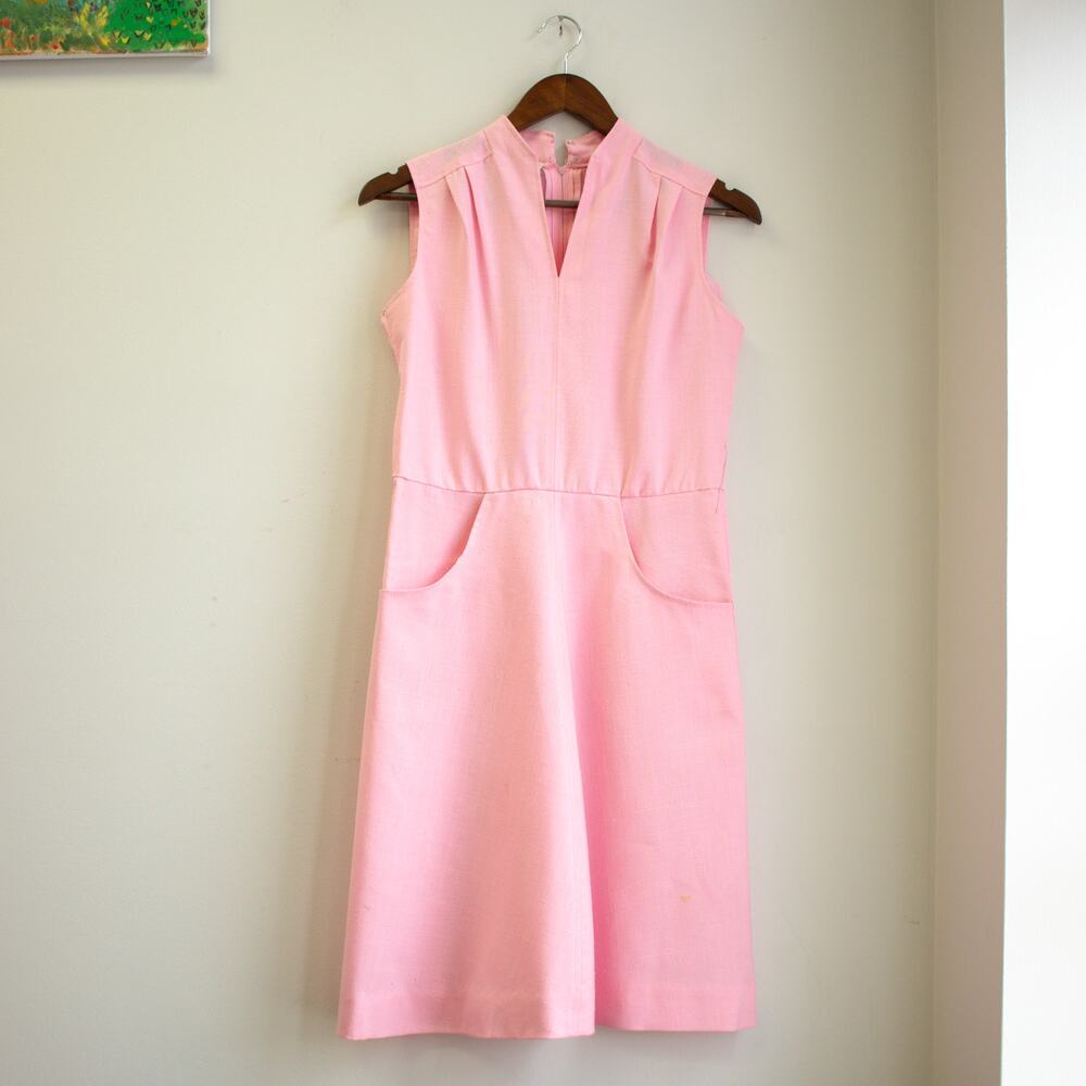 80s Pink Sleeveless Dress Size Medium